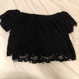 Express Lace Off-Shoulder Crop Top